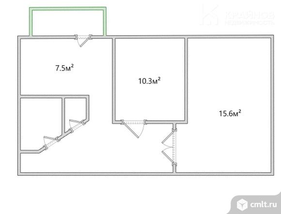 2-комнатная квартира 43,5 кв.м. Фото 1.