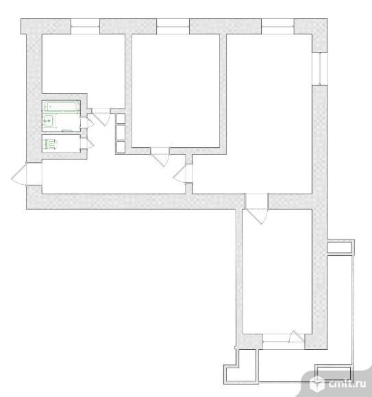 3-комнатная квартира 59,2 кв.м. Фото 1.