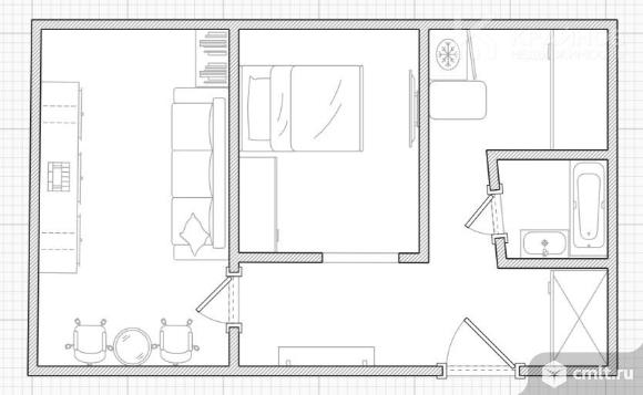 2-комнатная квартира 44 кв.м. Фото 10.