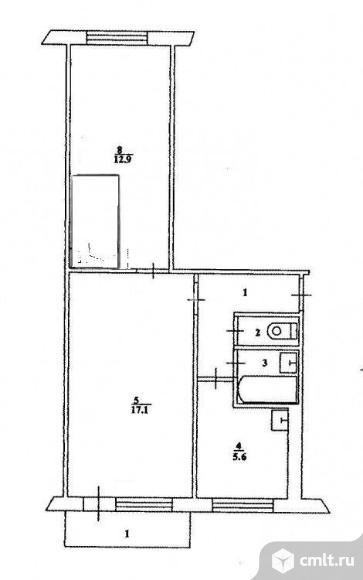 2-комнатная квартира 45 кв.м. Фото 15.
