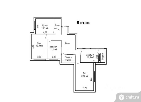 4-комнатная квартира 113 кв.м. Фото 9.