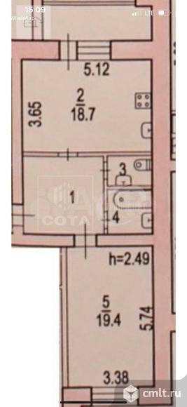 1-комнатная квартира 54 кв.м. Фото 19.