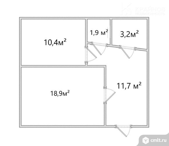 1-комнатная квартира 48,3 кв.м. Фото 15.