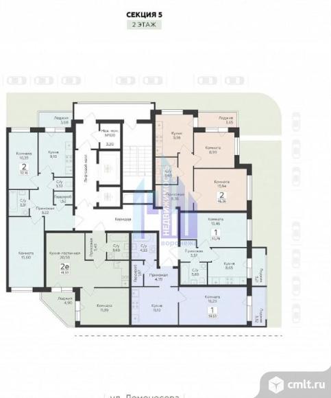 1-комнатная квартира 39,53 кв.м. Фото 3.