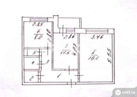 2-комнатная квартира 54,3 кв.м. Фото 8.