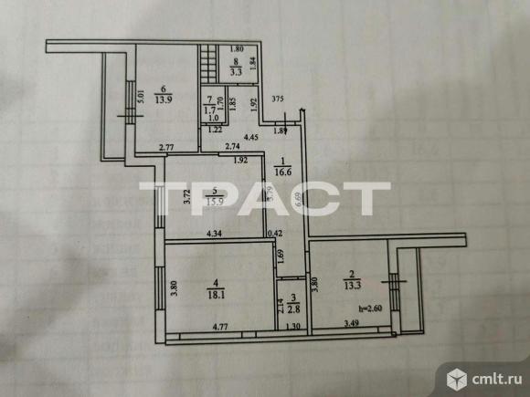 3-комнатная квартира 86 кв.м. Фото 16.