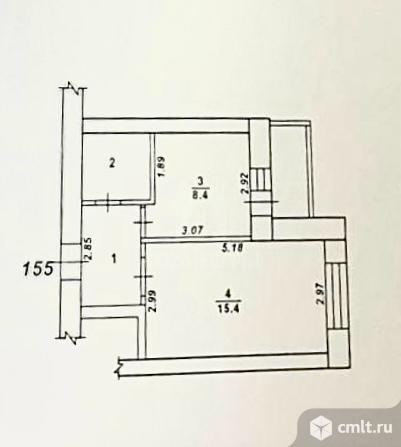 1-комнатная квартира 31,9 кв.м. Фото 18.
