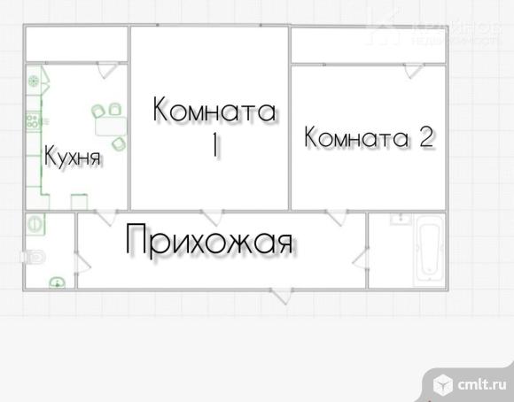 2-комнатная квартира 69,3 кв.м. Фото 1.