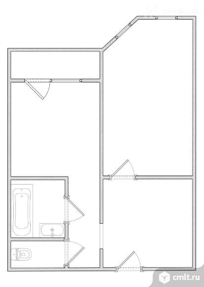 1-комнатная квартира 38 кв.м. Фото 1.