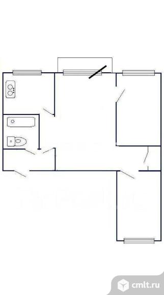 3-комнатная квартира 55,7 кв.м. Фото 15.