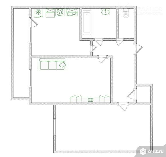 2-комнатная квартира 63,09 кв.м. Фото 1.