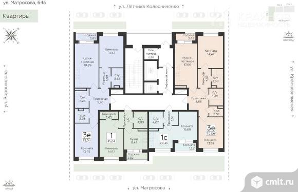 1-комнатная квартира 35,64 кв.м. Фото 7.