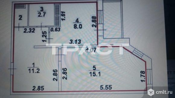 1-комнатная квартира 38,4 кв.м. Фото 16.