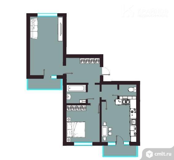 2-комнатная квартира 59,4 кв.м. Фото 1.