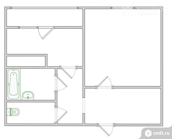 1-комнатная квартира 38 кв.м. Фото 1.