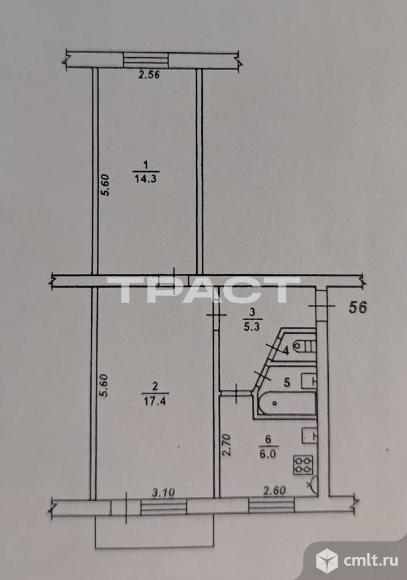 2-комнатная квартира 46 кв.м. Фото 15.