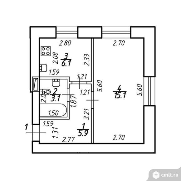 Продам 1-комн. квартиру 30.2 кв.м.. Фото 1.