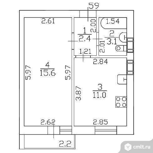 Продам 1-комн. квартиру 32.1 кв.м.. Фото 1.