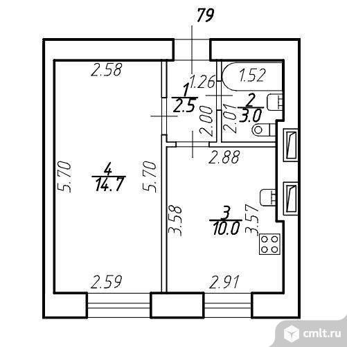 Продам 1-комн. квартиру 30.2 кв.м.. Фото 1.