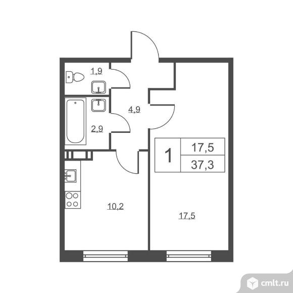 Продам 1-комн. квартиру 37.3 кв.м.. Фото 1.
