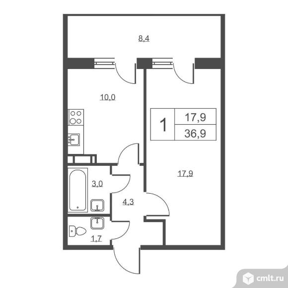 Продам 1-комн. квартиру 36.9 кв.м.. Фото 1.