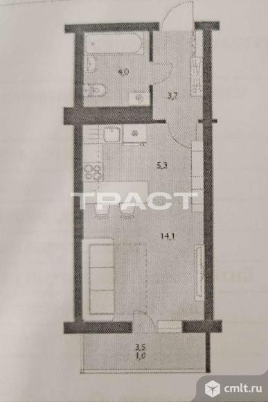 1-комнатная квартира 27,1 кв.м. Фото 10.