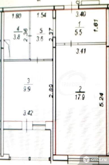 1-комнатная квартира 40,7 кв.м. Фото 15.