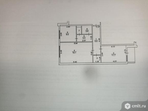 2-комнатная квартира 54,5 кв.м. Фото 1.