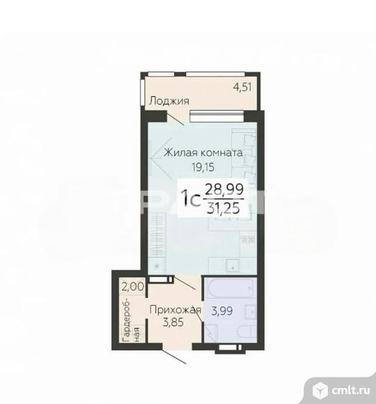 1-комнатная квартира 29 кв.м. Фото 1.