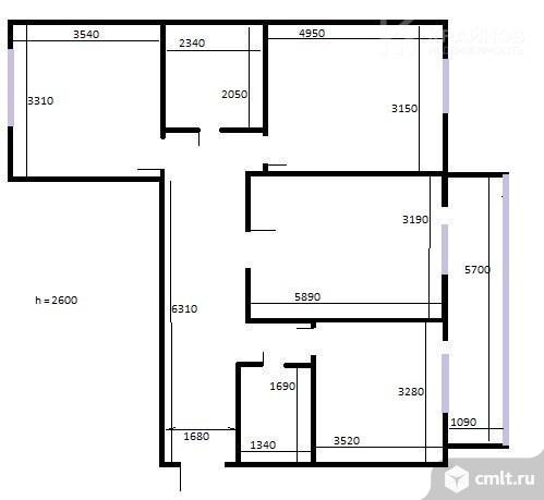 3-комнатная квартира 77,5 кв.м. Фото 1.