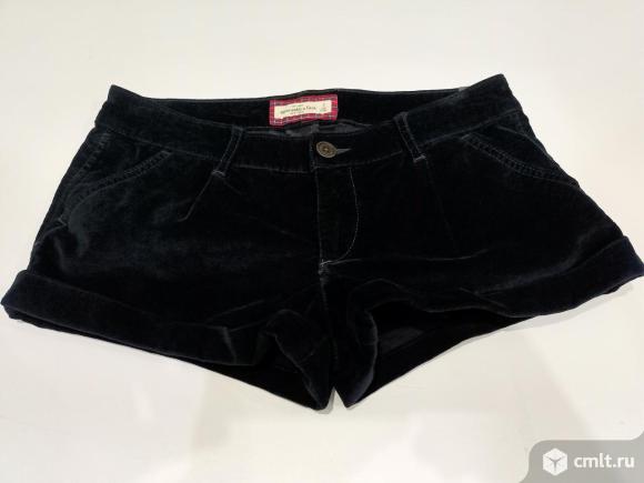 Черные бархатные шорты Abercrombie. Фото 1.