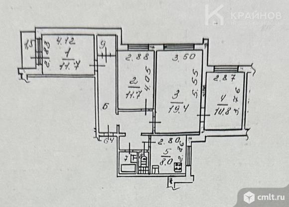 4-комнатная квартира 82,9 кв.м. Фото 1.
