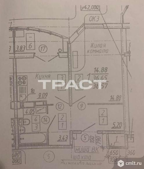 1-комнатная квартира 37 кв.м. Фото 16.