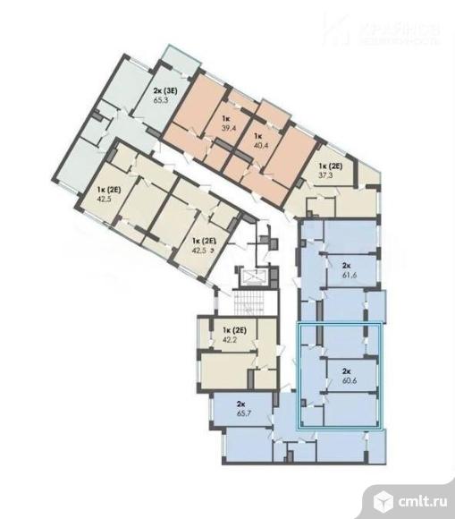 2-комнатная квартира 60,6 кв.м. Фото 10.