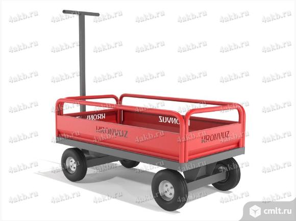 Тележка с бортами для перевозки грузов от производителя. Фото 1.