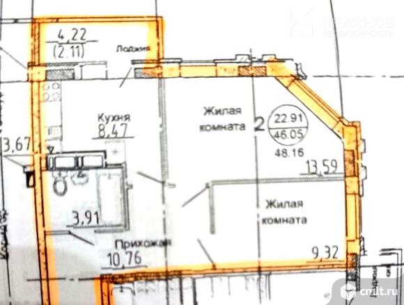 2-комнатная квартира 45,7 кв.м. Фото 1.