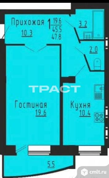 1-комнатная квартира 46 кв.м. Фото 11.