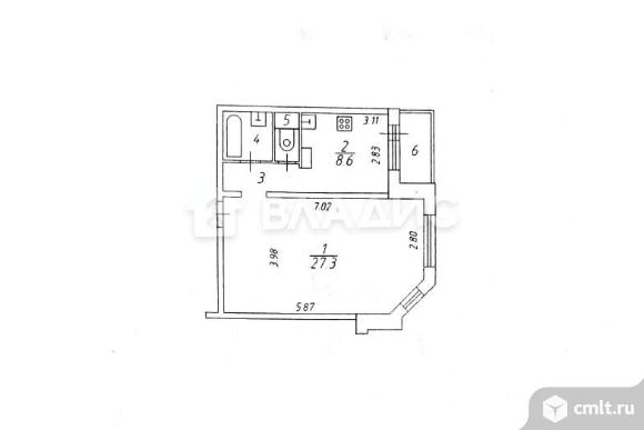 1-комнатная квартира 42,7 кв.м. Фото 19.