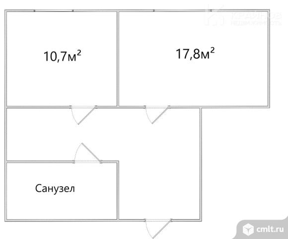1-комнатная квартира 52 кв.м. Фото 1.