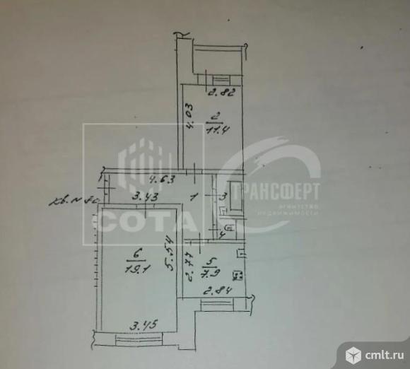 2-комнатная квартира 49,9 кв.м. Фото 17.