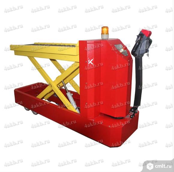 Самоходная аккумуляторная тележка с подъемной платформой-рольганг от производителя. Фото 1.