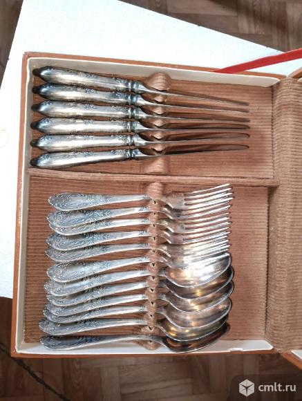 Мельхиоровый набор приборов, винтаж. Фото 1.