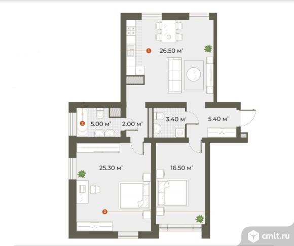 Продам 2-комн. квартиру 84.1 кв.м.. Фото 1.