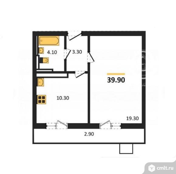 1-комнатная квартира 40 кв.м. Фото 7.