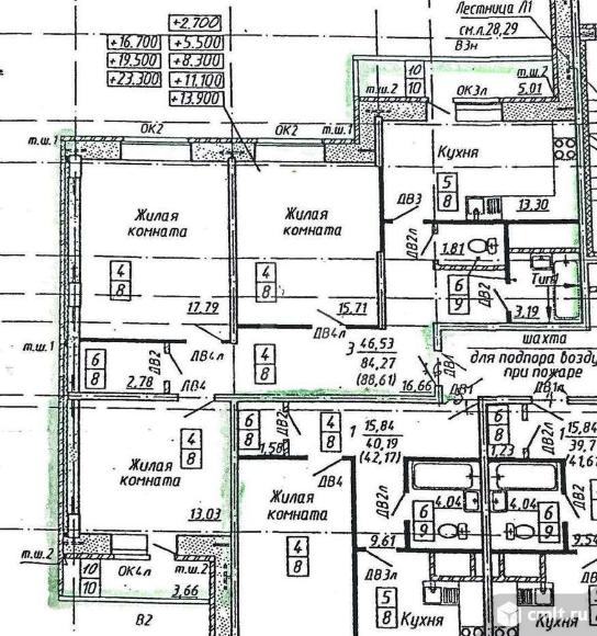 3-комнатная квартира 88,6 кв.м. Фото 8.