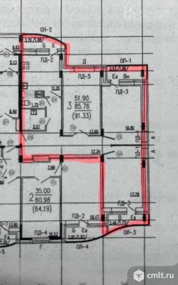 3-комнатная квартира 90 кв.м. Фото 1.
