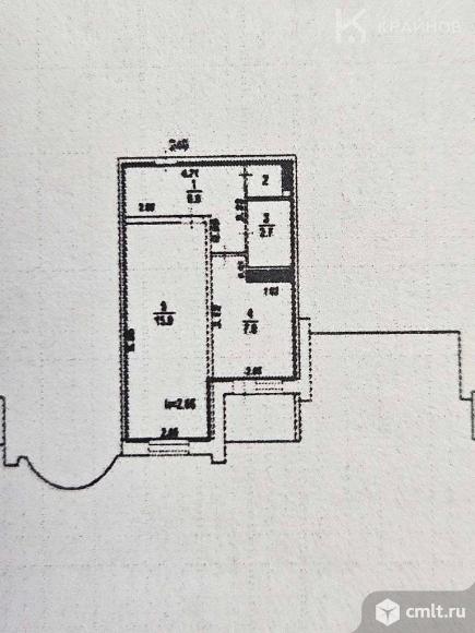 1-комнатная квартира 34,5 кв.м. Фото 14.