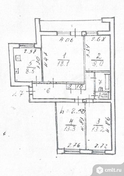 4-комнатная квартира 75,5 кв.м. Фото 1.