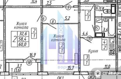 2-комнатная квартира 60 кв.м. Фото 12.