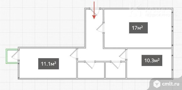 2-комнатная квартира 56,2 кв.м. Фото 1.